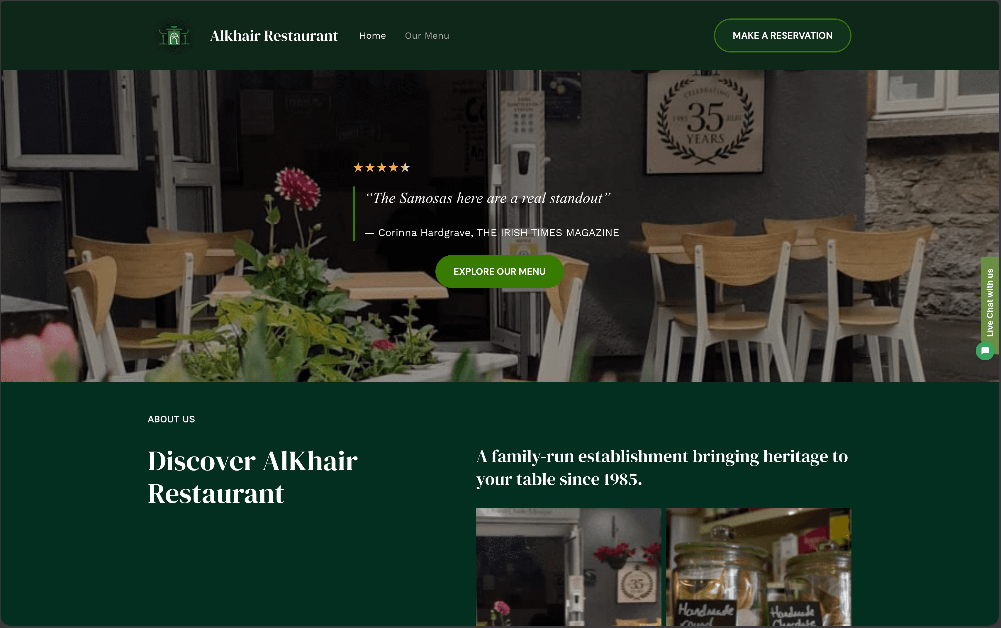 Website design for Al Khair Restaurant