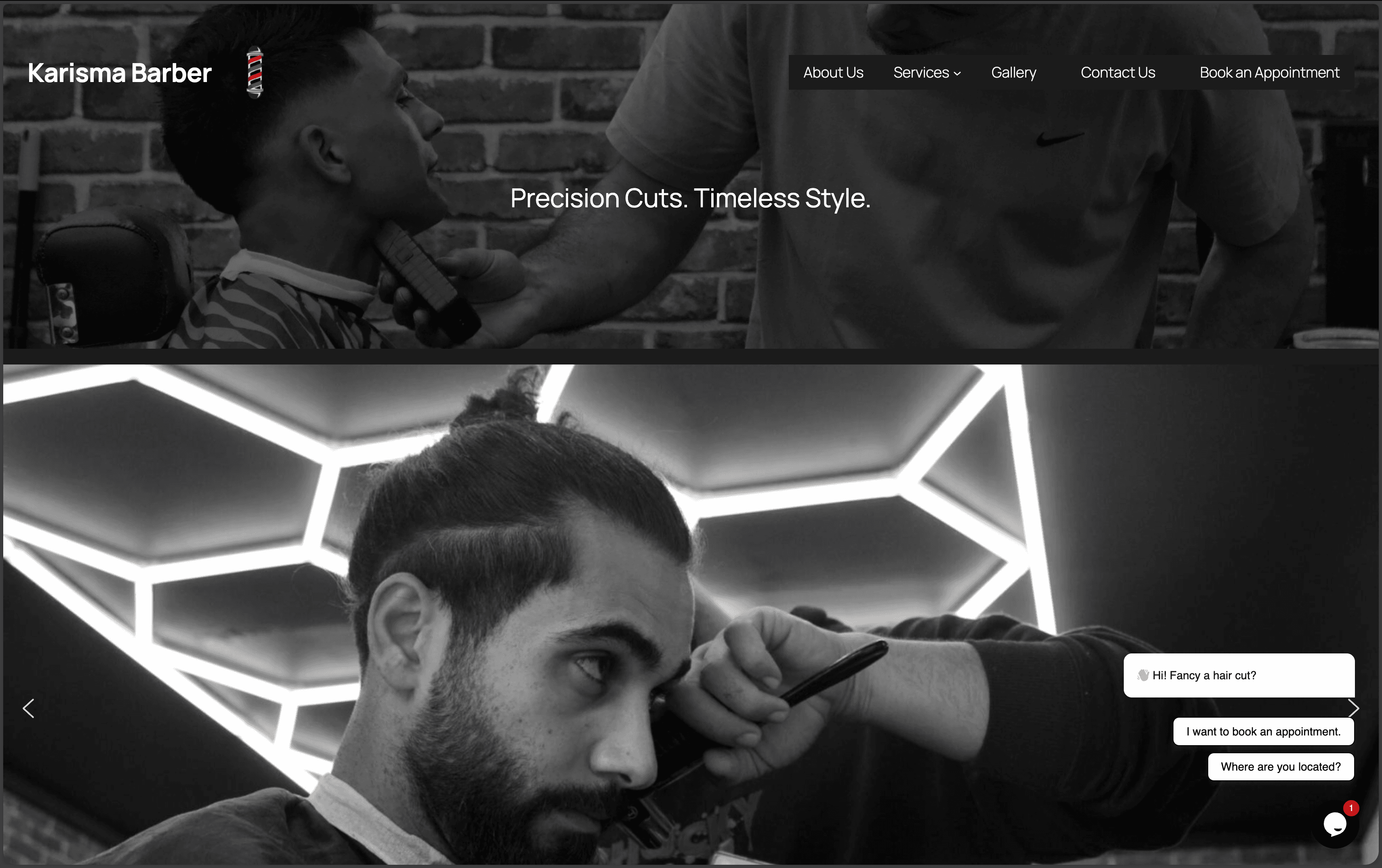 Website design for Karisma Barber